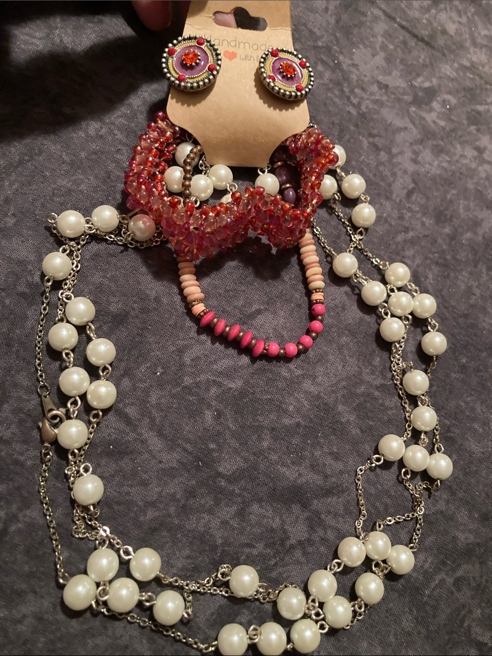 4 Piece Jewelry Set Necklace Bracelets & Earrings